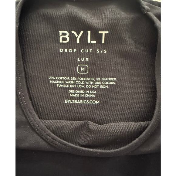 BYLT Drop Cut Lux Short Sleeve Tee in Black Size M - Picture 4 of 4